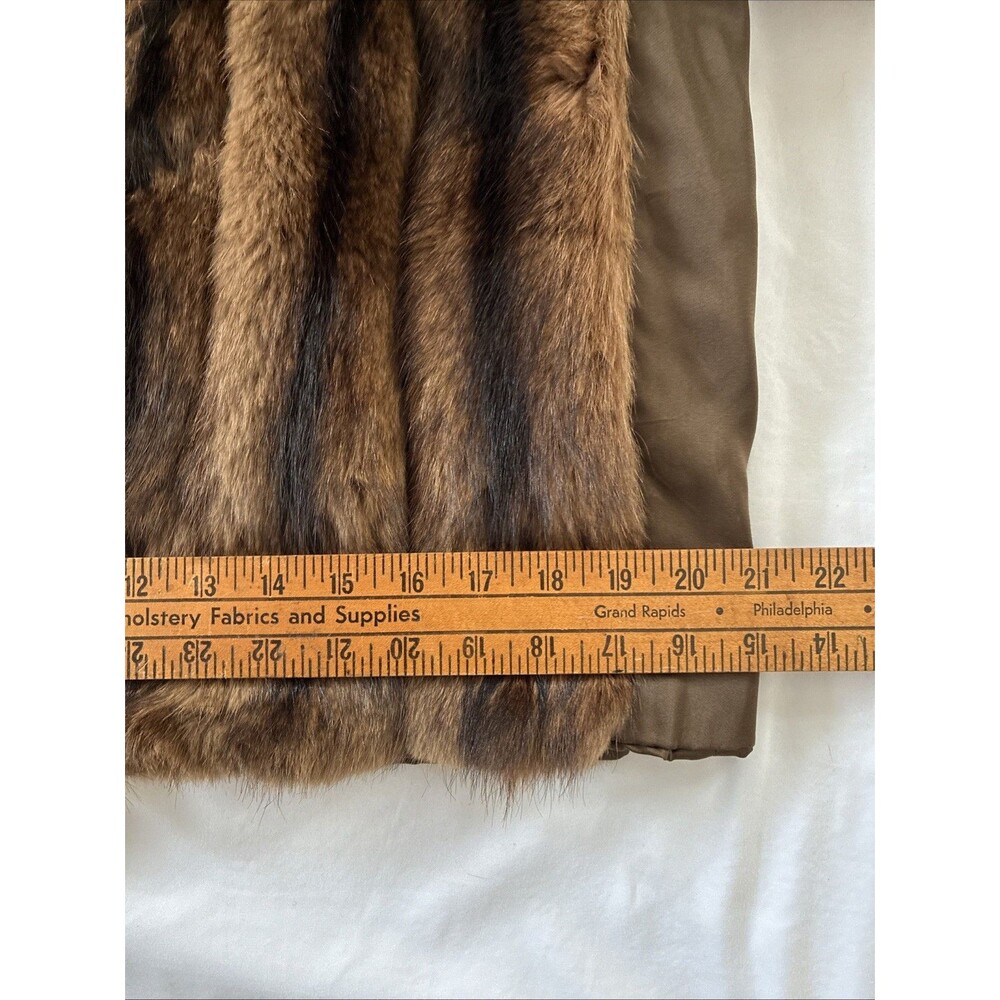 Vtg Maas Brothers Florida Brown Fur Cropped Coat Stole Small Mob Wife FLAWS READ - Picture 16 of 16